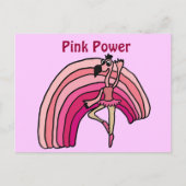 E-Pink Power Flamingo en Rainbow Design Briefkaart (Voorkant)