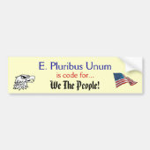 E Pluribus Unum Bumpersticker (Voorkant)