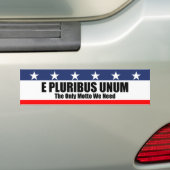 E Pluribus Unum bumpersticker (Op auto)