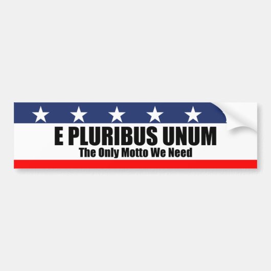 E Pluribus Unum bumpersticker (Voorkant)