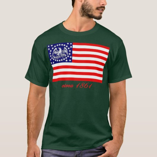 E PLURIBUS UNUM BURGEROORLOG REGIMENTSVLAG T-SHIRT (Voorkant)