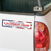 E Pluribus Unum Hart van een Natie Bumpersticker (Op Truck)
