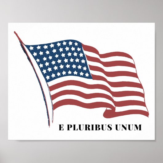 E Pluribus Unum Patriotic U.S. Flag Poster (Voorkant)