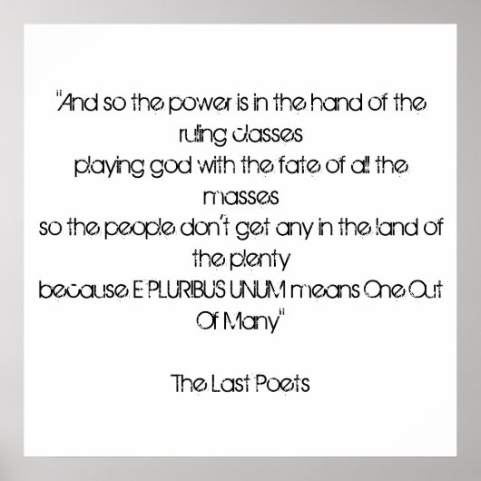 E Pluribus Unum Poster (Voorkant)