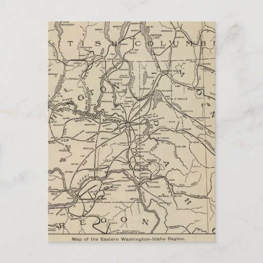 E regio Washington Idaho Briefkaart (Voorkant)