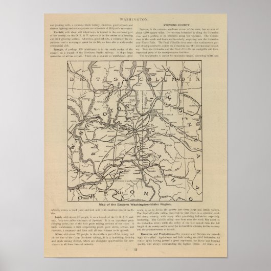 E regio Washington Idaho Poster (Voorkant)
