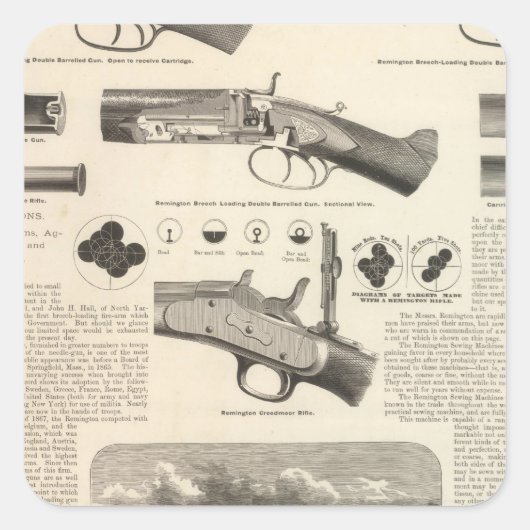 E Remington en Sons Vierkante Sticker (Voorkant)