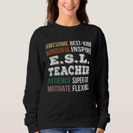 E S L Teacher  Appreciation Trui (Voorkant)