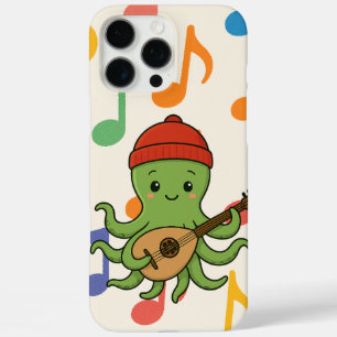 e: Schattigee groene octopus speelt Oud met rood P iPhone 16 Pro Max Hoesje