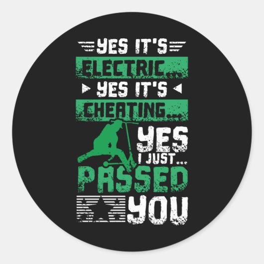 E-scooter heeft je doorgegeven ronde sticker (Voorkant)