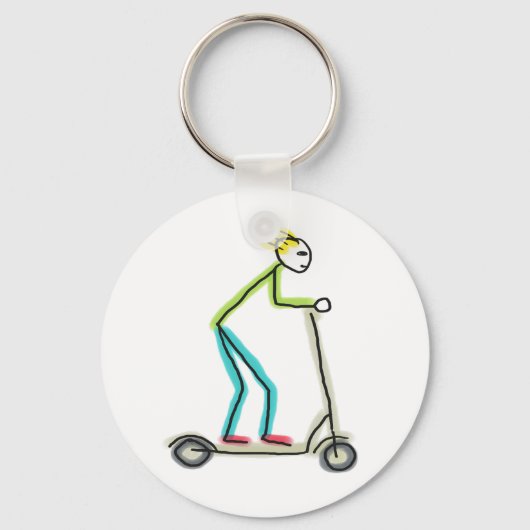 E-scooter Stickman Sleutelhanger (Voorkant)