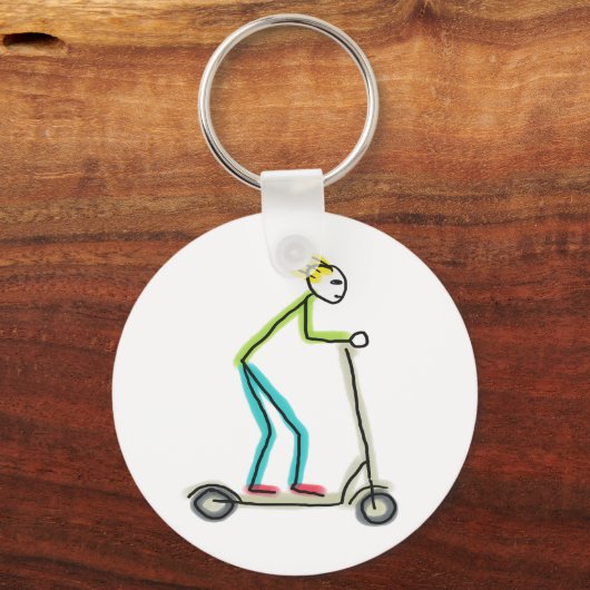 E-scooter Stickman Sleutelhanger (Achterkant)