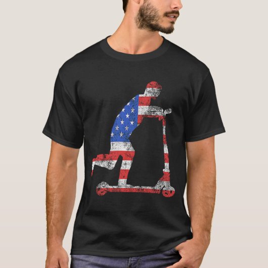 E Scooter USA American Electric Scooter Driver Sco T-shirt (Voorkant)
