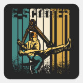  E-scooter Vierkante Sticker (Voorkant)