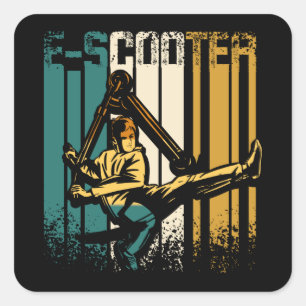  E-scooter Vierkante Sticker