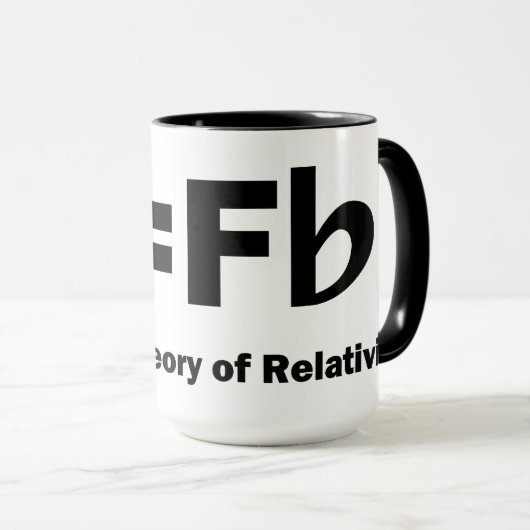 E staat gelijk aan F vlakke Mok (Voorkant rechts)