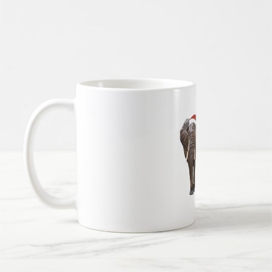 E staat voor Elephant Christmas Koffiemok (Links)