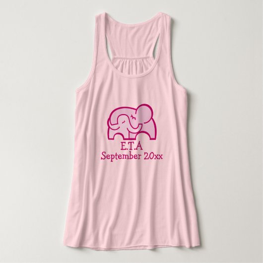 E.T.A. olifant knuffel moederschap roze graphic Tanktop (Design voorkant)