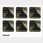 E - The Falck Alphabet (Gold) (bruiloft) Vierkante Sticker (Vel)
