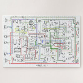 E Type Jag, het Diagram van de Bedrading. Legpuzzel