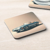 E-type Jaguar Convertible (blauw) Bier Onderzetter (Linkerzijde)