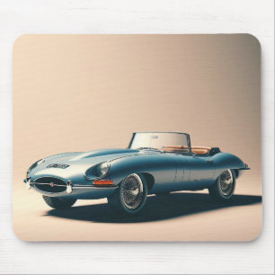 E-type Jaguar Convertible (blauw) Muismat