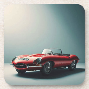 E-type Jaguar Convertible (rood) Bier Onderzetter