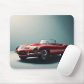 E-type Jaguar Convertible (rood) Muismat (Met muis)