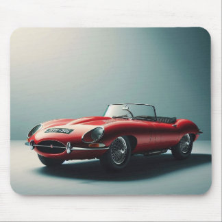 E-type Jaguar Convertible (rood) Muismat