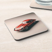 E-type Jaguar Coupé (rood) Bier Onderzetter (Linkerzijde)