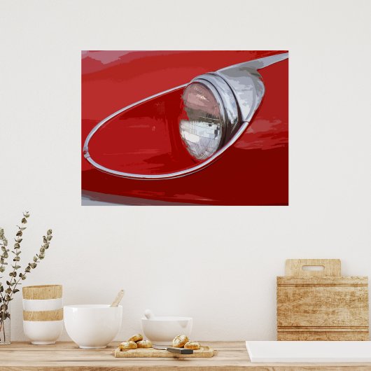 E-TYPE JAGUAR KOPLICHT POSTER (Keuken)