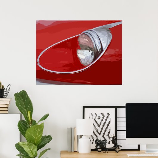 E-TYPE JAGUAR KOPLICHT POSTER (Thuiskantoor)