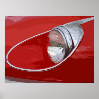 E-TYPE JAGUAR KOPLICHT POSTER