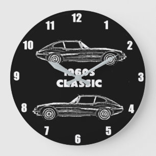 E Type Jaguar Wall Clock uit 1960 Grote Klok