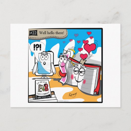 E Versus B - No.22 "Nou hallo daar" Briefkaart (Voorkant)