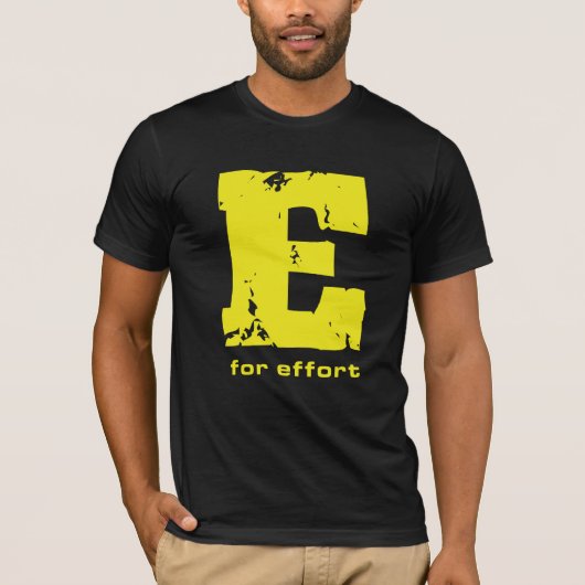 E voor Inspanningskwaliteit Mannen T-shirt (Voorkant)