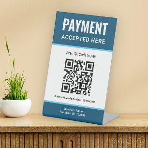e-Wallet Scan om te betalen QR-code betaling Tafel Reclamebord Met Voetstuk