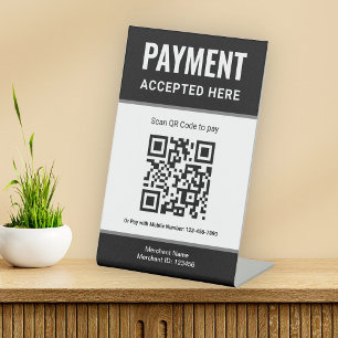 e-Wallet Scan om te betalen QR-code betaling Tafel Reclamebord Met Voetstuk
