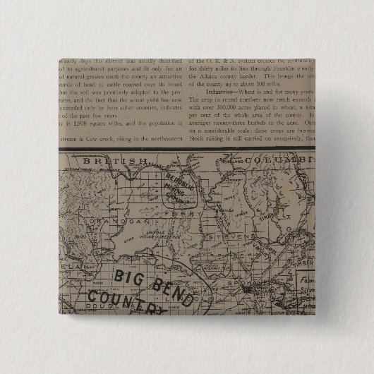 E Washington, N Idaho Vierkante Button 5,1 Cm (Voorkant)