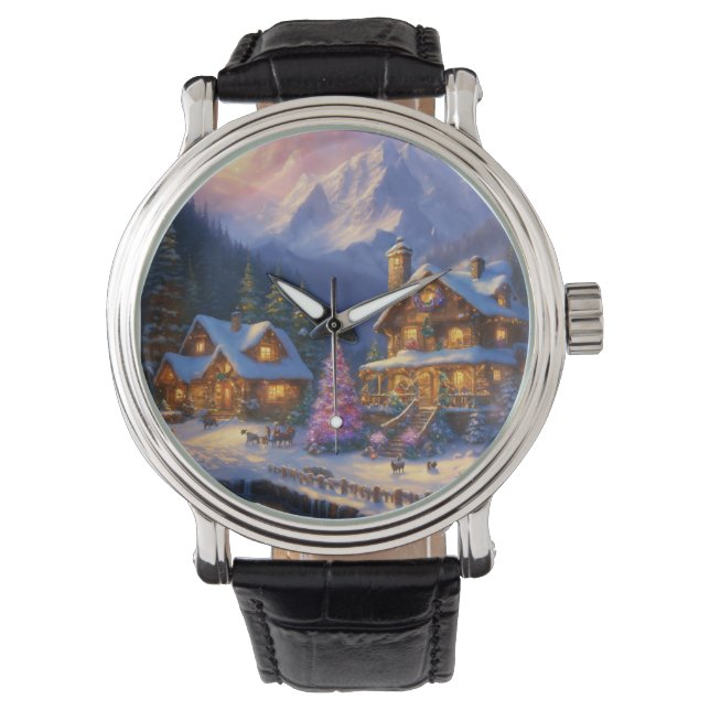 E watch Kerst thema Horloge (Voorkant)