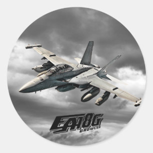 EA-18G Growler Classic Round Sticker Sticker