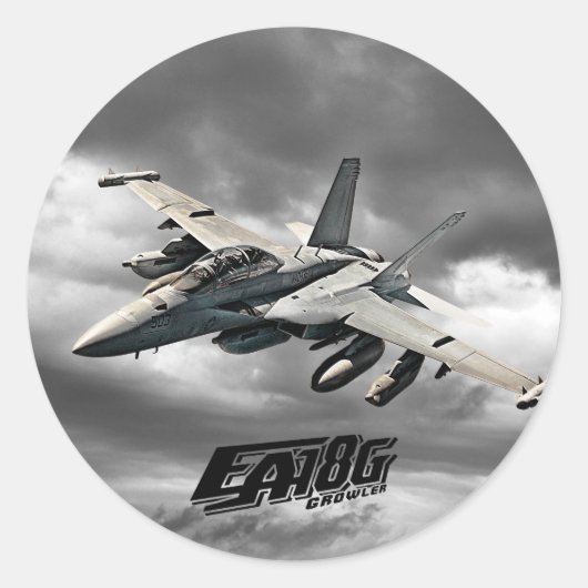 EA-18G Growler Classic Round Sticker Sticker (Voorkant)