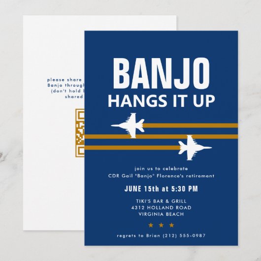 EA-18G Growler Fighter Jet Party Uitnodiging (Voorkant / Achterkant)