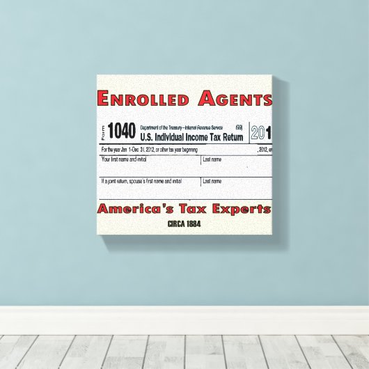 EA America's Belastingdeskundige Kantoor Canvas Afdruk (Insitu (Houten vloer))