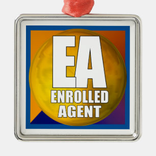 EA LOGO-INGEVOERDE AGENT METALEN ORNAMENT