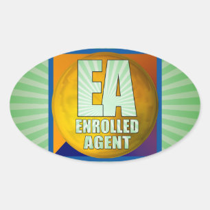 EA LOGO-INGEVOERDE AGENT OVALE STICKER