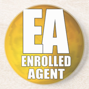 EA LOGO-INGEVOERDE AGENT ZANDSTEEN ONDERZETTER