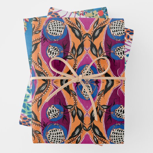 EA Séguy botanische bloemdruk Inpakpapier Vel (In situ)