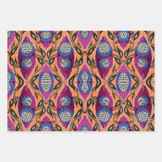 EA Séguy botanische bloemdruk Inpakpapier Vel (Voorkant)