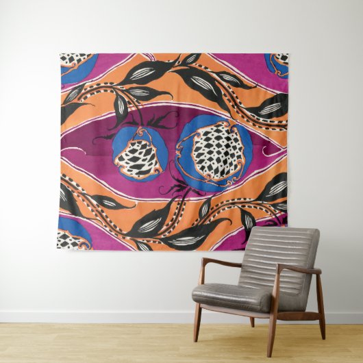 EA Séguy botanische bloemdruk Wandkleed (In Situ (horizontaal))